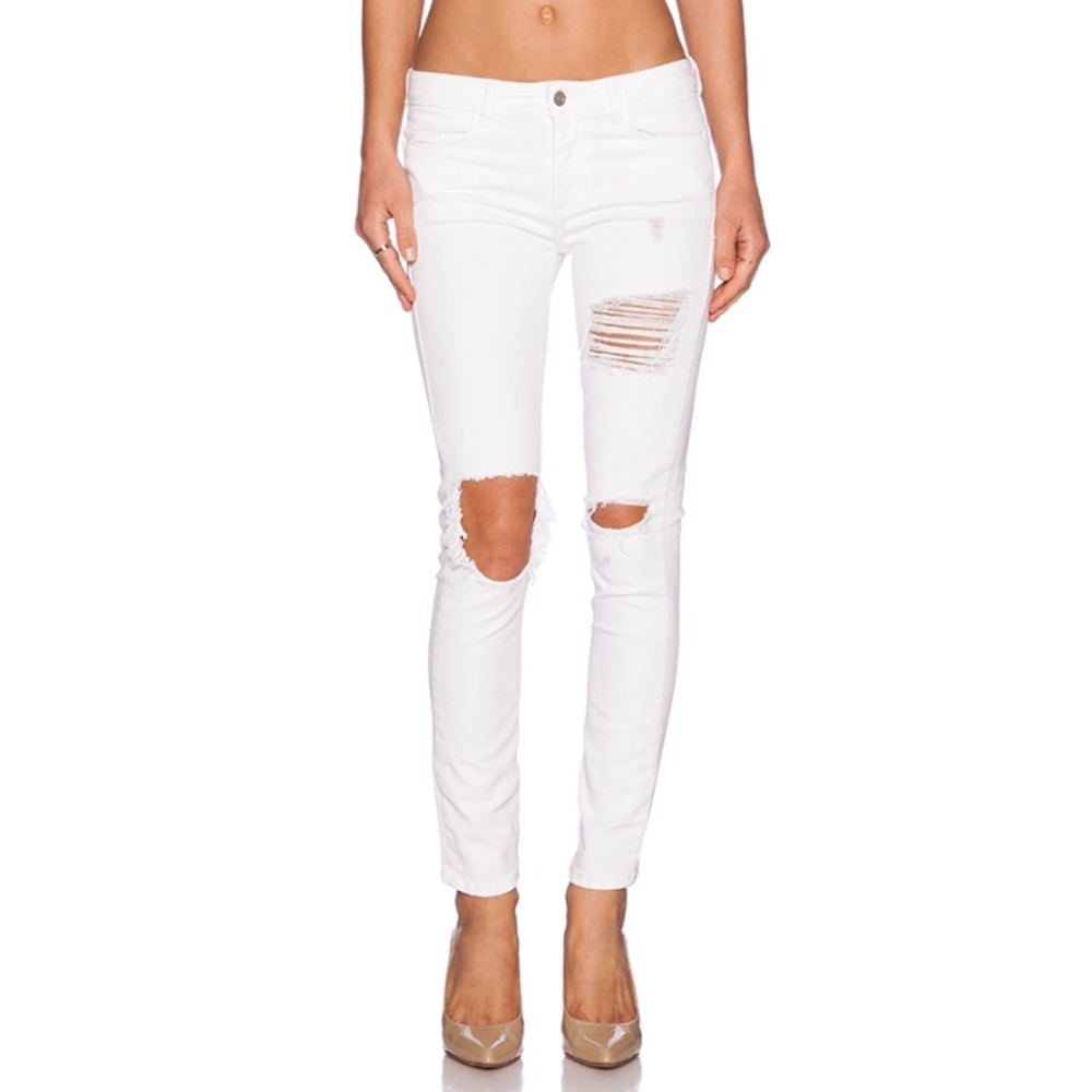 Siwy White Distressed Skinny Jeans